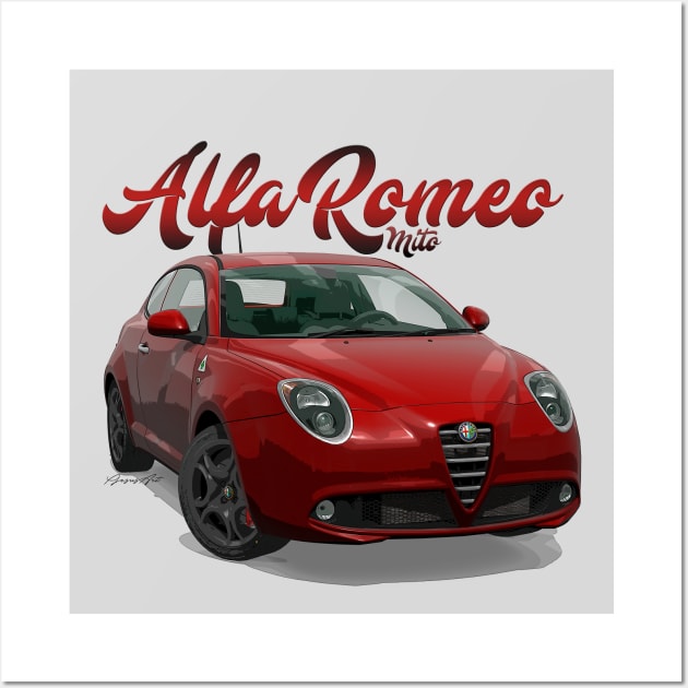 ALFA ROMEO Mito red front Wall Art by PjesusArt